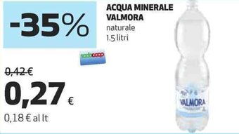 Coop ACQUA MINERALE VALMORA naturale 1.5 litri offerta