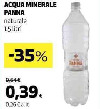 Coop ACQUA MINERALE PANNA naturale 1.5 litri offerta