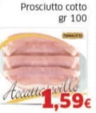 Mercati Alimentari PARMACOTTO Prosciutto cotto gr 100 offerta