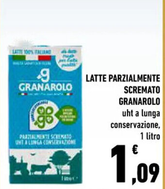 Conad City LATTE PARZIALMENTE SCREMATO GRANAROLO uht a lunga conservazione, 1 litro offerta