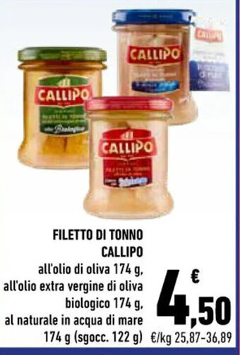 Conad City FILETTO DI TONNO CALLIPO all'olio di oliva 174 g offerta