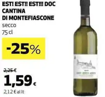 Coop EST! EST!! EST!!! DOC CANTINA DI MONTEFIASCONE secco 75 cl offerta