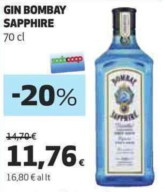 Coop GIN BOMBAY SAPPHIRE 70 cl offerta