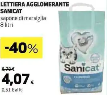 Coop LETTIERA AGGLOMERANTE SANICAT sapone di marsiglia 8 litri offerta