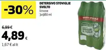 Coop DETERSIVO STOVIGLIE SVELTO limone 3x980 ml offerta