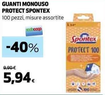 GUANTI MONOUSO PROTECT SPONTEX 100 pezzi, misure assortite
