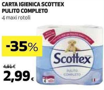 Coop CARTA IGIENICA SCOTTEX PULITO COMPLETO 4 maxi rotoli offerta