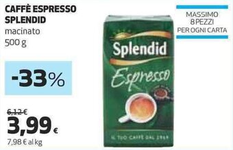 Coop CAFFÈ ESPRESSO SPLENDID macinato 500 g offerta