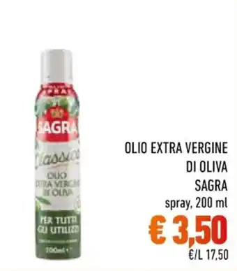 Conad City OLIO EXTRA VERGINE DI OLIVA SAGRA spray, 200 ml offerta