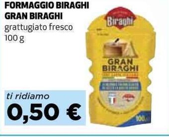 Coop FORMAGGIO BIRAGHI GRAN BIRAGHI grattugiato fresco 100 g offerta