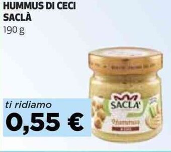 Coop HUMMUS DI CECI SACLÀ 190 g offerta