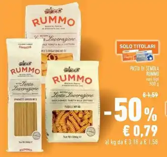 Conad Superstore PASTA DI SEMOLA RUMMO 500 g offerta
