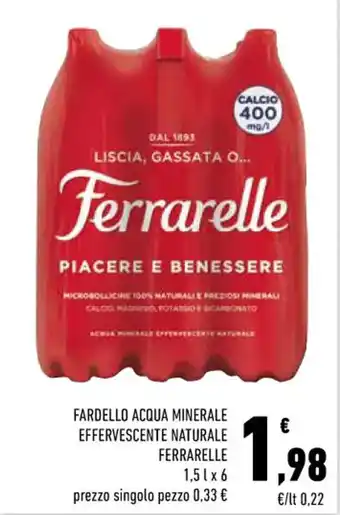 FARDELLO ACQUA MINERALE EFFERVESCENTE NATURALE FERRARELLE 1,5 l x 6