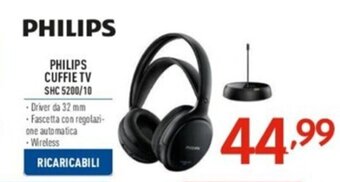 Elettrosintesi PHILIPS CUFFIE TV SHC 5200/10 offerta