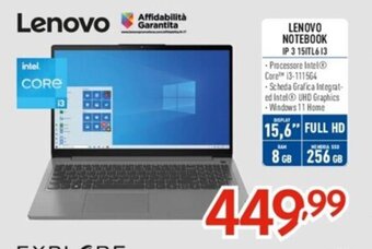 LENOVO NOTEBOOK IP 3 15ITL6 I3