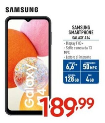 Elettrosintesi SAMSUNG SMARTPHONE GALAXY A14 offerta