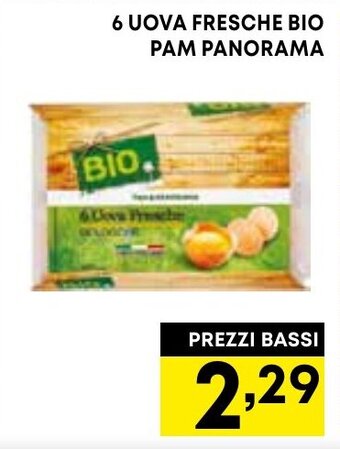 Borello Supermercati 6 UOVA FRESCHE BIO PAM PANORAMA offerta