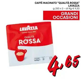 Borello Supermercati CAFFÈ MACINATO “QUALITÀ ROSSA" LAVAZZA g 250 x 2 offerta