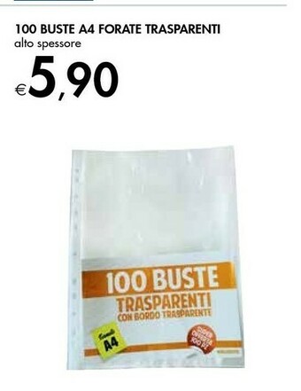 Bennet 100 Buste A4 Forate Trasparenti offerta