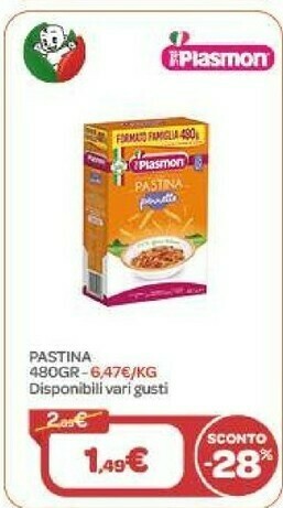 Bimbo Store Plasmon Pastina 480gr offerta