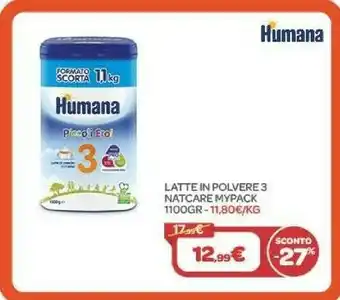 Humana Latte In Polvere Natcare Mypack 1100gr
