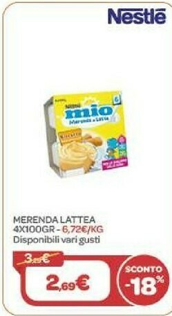 Bimbo Store Nestlè Nestle Merenda Lattea 4x100gr offerta