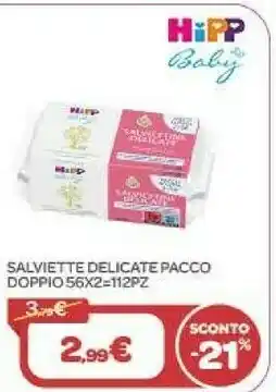 Bimbo Store Hipp Salviette Delicate Pacco Doppio 112Pz offerta