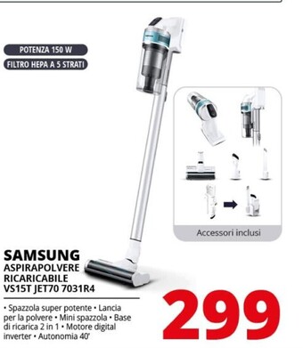 Samsung vs15t7031r4 bianco sacchetto per la polvere