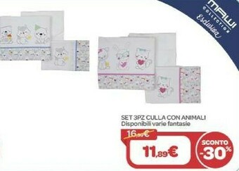 Bimbo Store Mawi Set 3Pz Culla Con Animali offerta