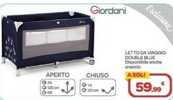 Bimbo Store Giordani Letto Da Viaggio Double Blue offerta