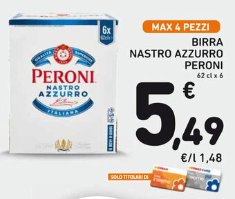 Spazio Conad BIRRA NASTRO AZZURRO PERONI 62 cl x 6 offerta