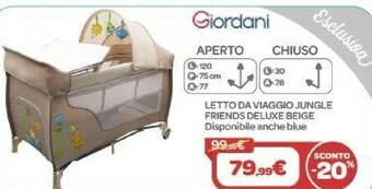 Bimbo Store Giordani Letto Da Viaggio Jungle Friends Deluxe Beige offerta