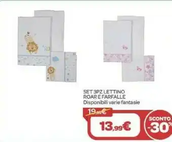Bimbo Store Mawi Set 3Pz Lettino Roar E Farfalle offerta