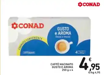 Spazio Conad CAFFÈ MACINATO GUSTO E AROMA 250 g x 4 offerta