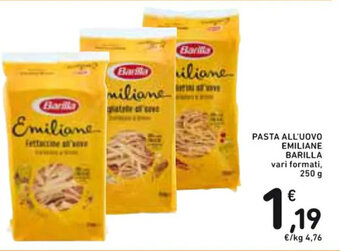 Spazio Conad PASTA ALL'UOVO EMILIANE BARILLA vari formati, 250 g offerta