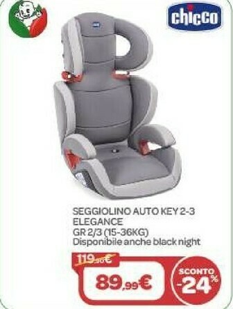 Bimbo Store Chicco Seggiolino Auto Key 2-3 Elegance Gr 2/3 offerta