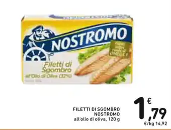 Spazio Conad FILETTI DI SGOMBRO NOSTROMO all'olio di oliva, 120 g offerta