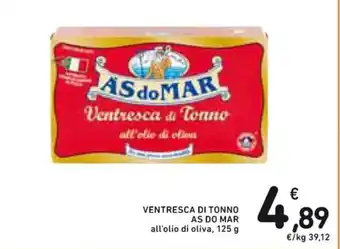 Spazio Conad VENTRESCA DI TONNO AS DO MAR all'olio di oliva, 125 g offerta
