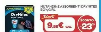 Bimbo Store Huggies Mutandine Assorbenti Drynites Boy/Girl offerta