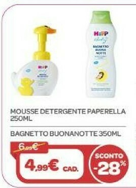Bimbo Store Hipp Mousse Detergente Paperella 250ml offerta