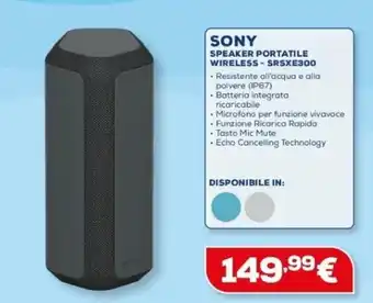 Euronics SONY SPEAKER PORTATILE WIRELESS - SRSXE300 offerta