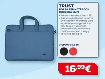 Euronics TRUST BORSA PER NOTEBOOK BOLOGNA SLIM offerta
