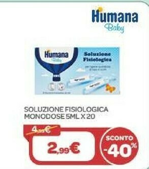 Bimbo Store Humana Soluzione Fisiologica Monodose 5mlx20 offerta