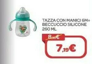 Bimbo Store Tazza Con Manici 6M+ Beccuccio Silicone 260ml offerta