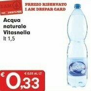 Despar Vitasnella Acqua Naturale offerta