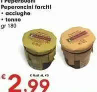 Despar I Peperbuoni - Peperoncini Farciti Al Tonno 180 G(ml) offerta