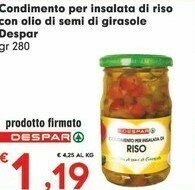 Despar Despar Condimento Per Insalata Di Riso Con Olio Di Semi Di Girasole offerta
