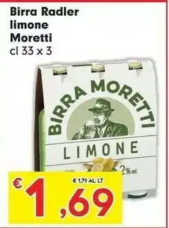 Despar Birra Moretti - Radler Limone 330 G(ml) offerta