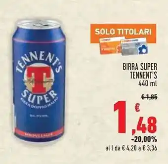 Conad Superstore BIRRA SUPER TENNENT'S 440 ml offerta