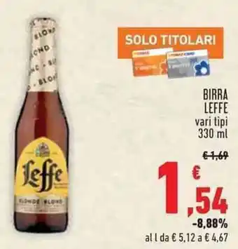 Conad Superstore BIRRA LEFFE vari tipi 330 ml offerta